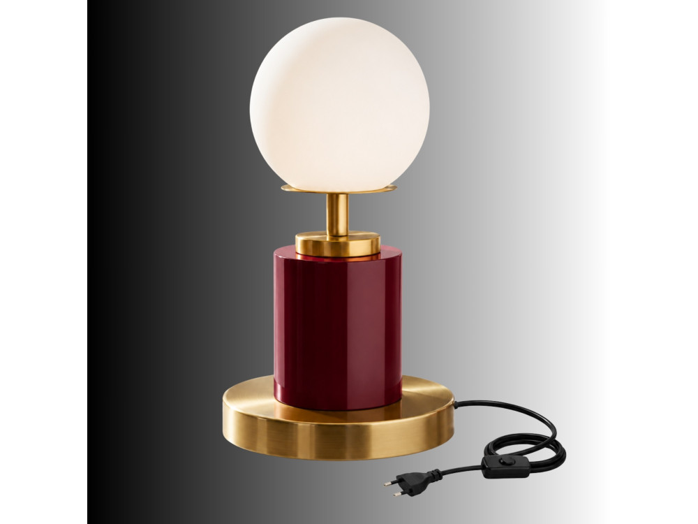 Lampe de table en métal "Moira" - 17 x 17 x 34 cm - Rouge
