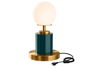 Lampe de table en métal " Moira " - 17 x 17 x 34 cm - Vert Foncé