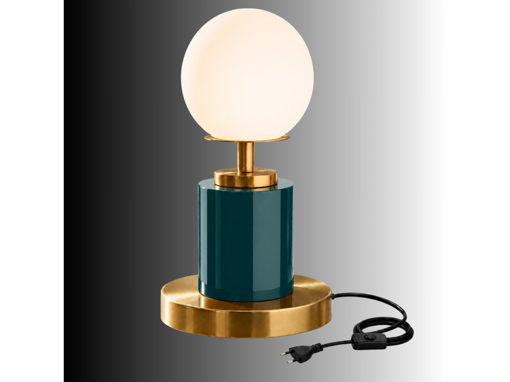 Lampe de table en métal " Moira " - 17 x 17 x 34 cm - Vert Foncé