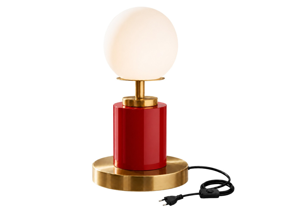 Lampe de table en métal "Moira" - 17 x 17 x 34 cm - Rouge