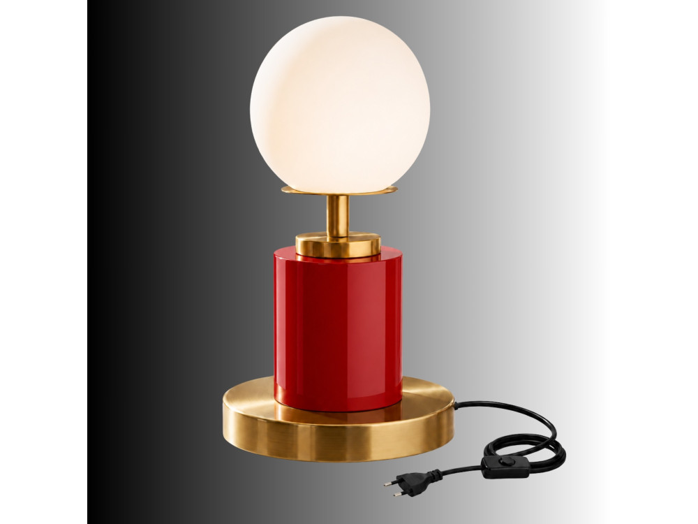 Lampe de table en métal "Moira" - 17 x 17 x 34 cm - Rouge