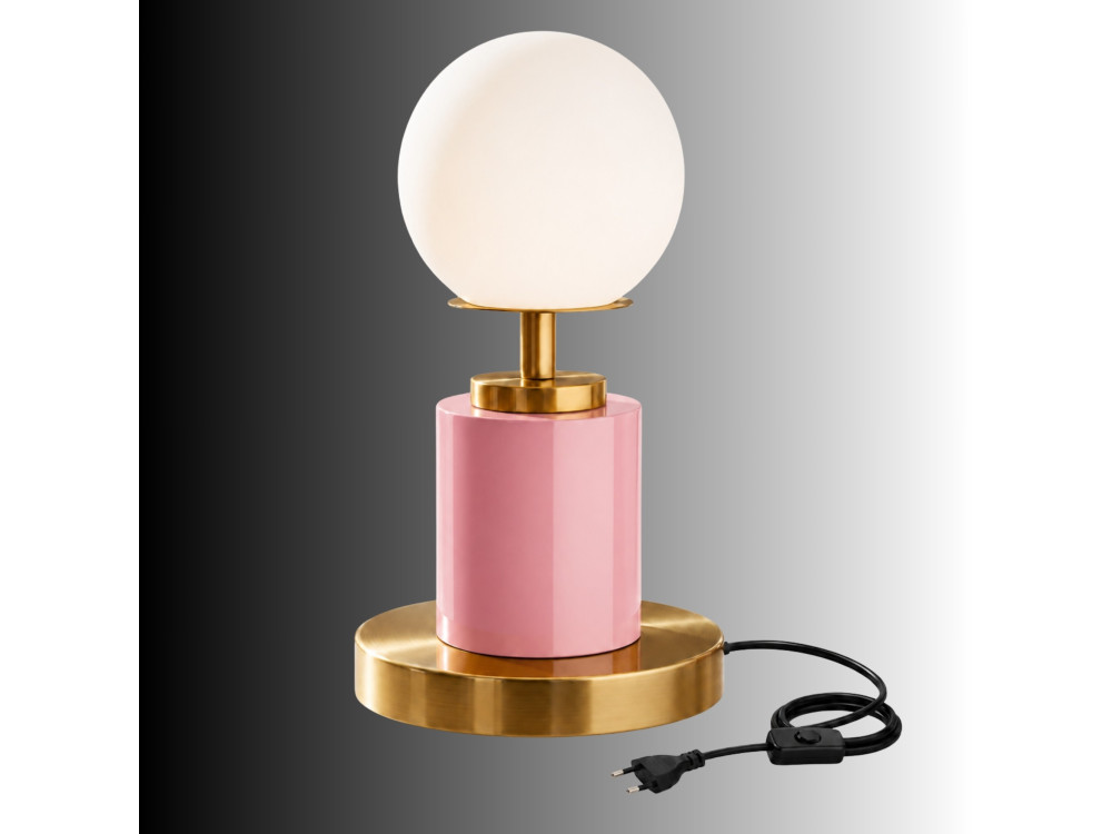 Lampe de table en métal "Moira" - 17 x 17 x 34 cm - Rose