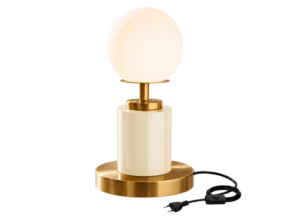 Lampe de table en métal "Moira" - 17 x 17 x 34 cm - Beige