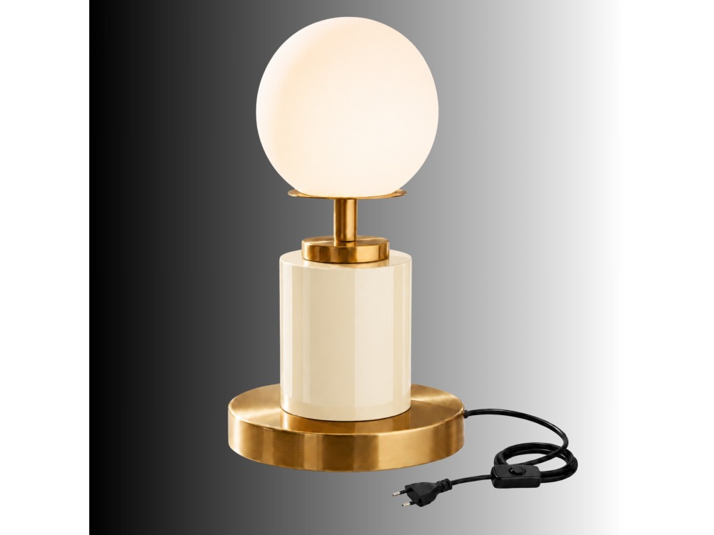 Lampe de table en métal "Moira" - 17 x 17 x 34 cm - Beige