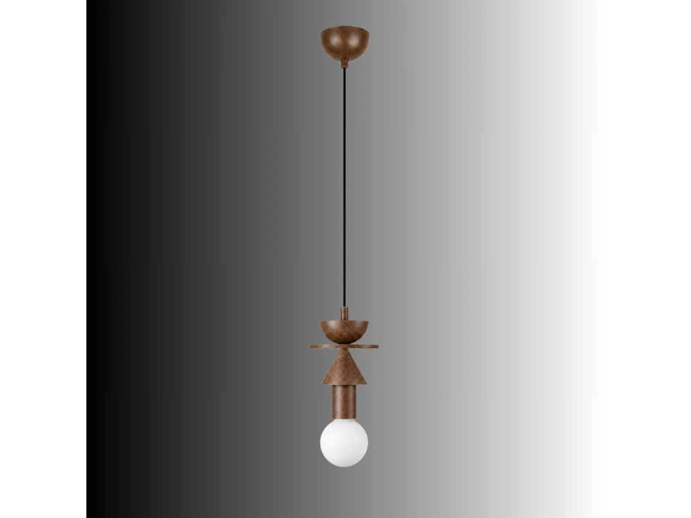 Lampe suspendue en bois "Rotas" - 13 x 13 x 118 cm - Marron
