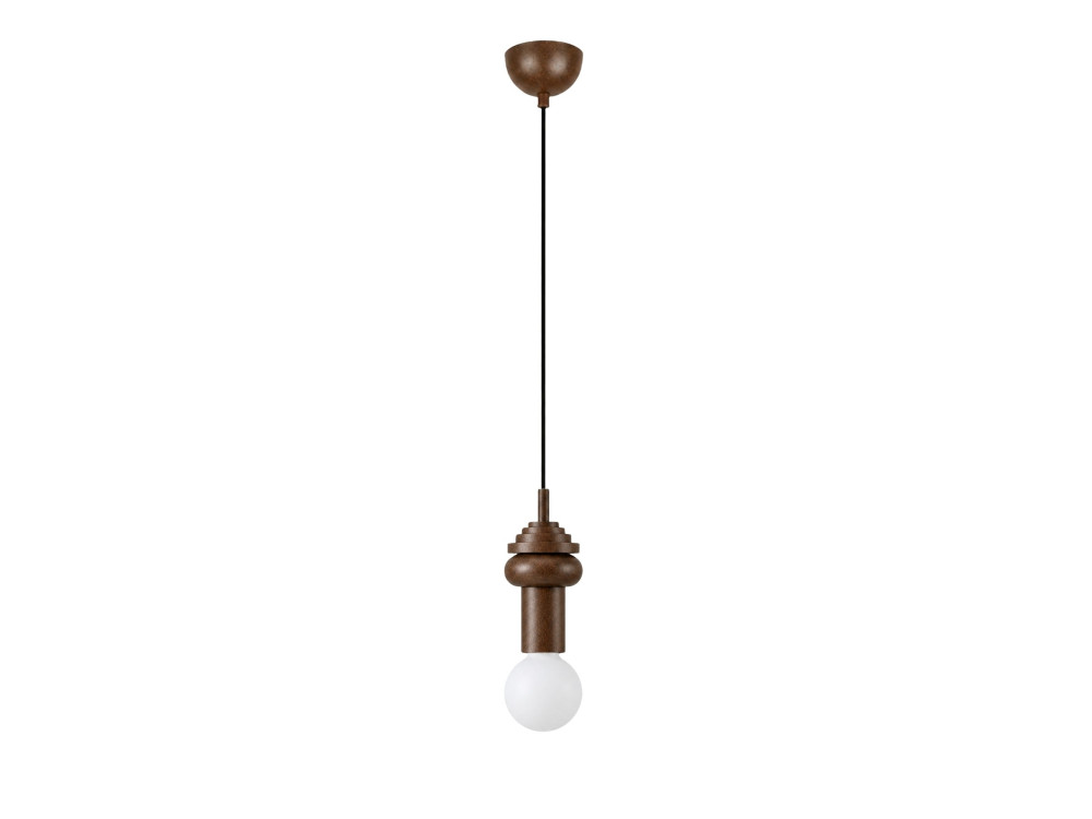 Lampe suspendue en bois "Rotas" - 10 x 10 x 113 cm - Marron