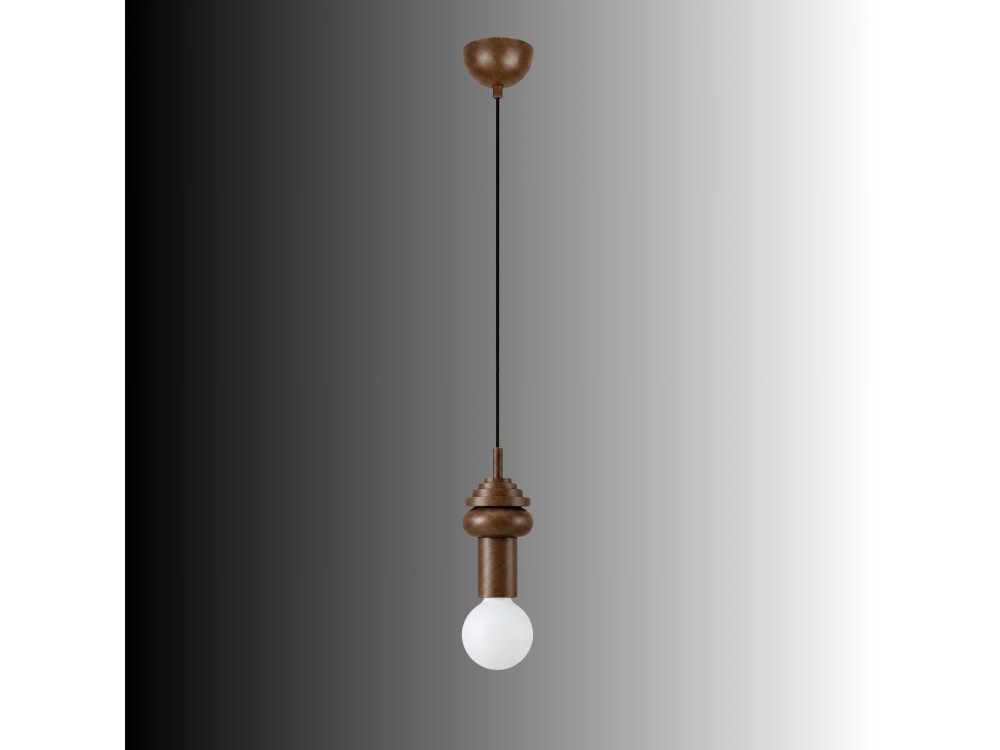 Lampe suspendue en bois "Rotas" - 10 x 10 x 113 cm - Marron