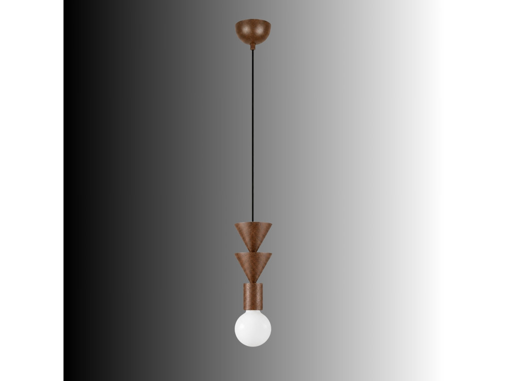 Lampe suspendue en bois "Rotas" - 10 x 10 x 115 cm - Marron
