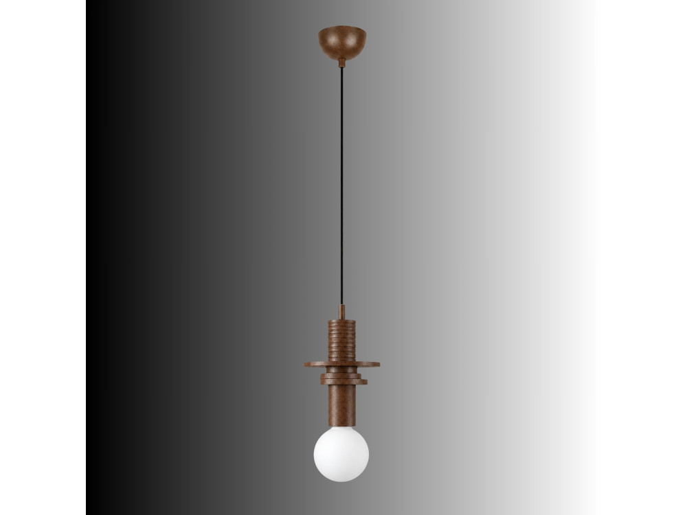 Lampe suspendue en bois "Rotas" - 13 x 13 x 113 cm - Marron