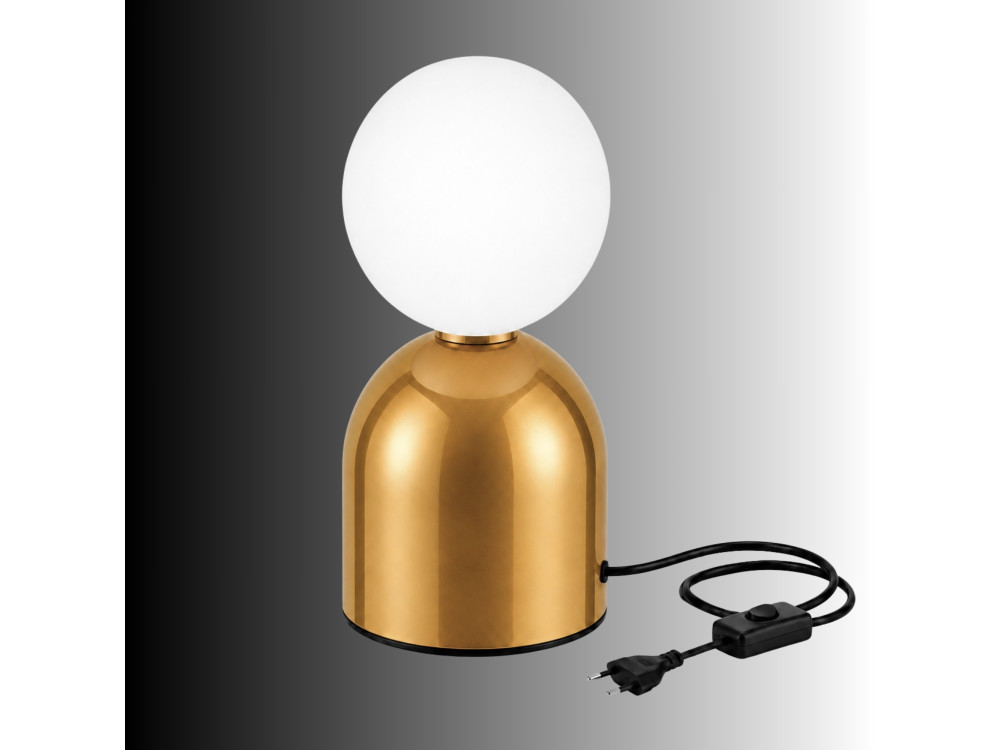 Lampe de table en métal "Pupa" - 14 x 14 x 25 cm -Jaune