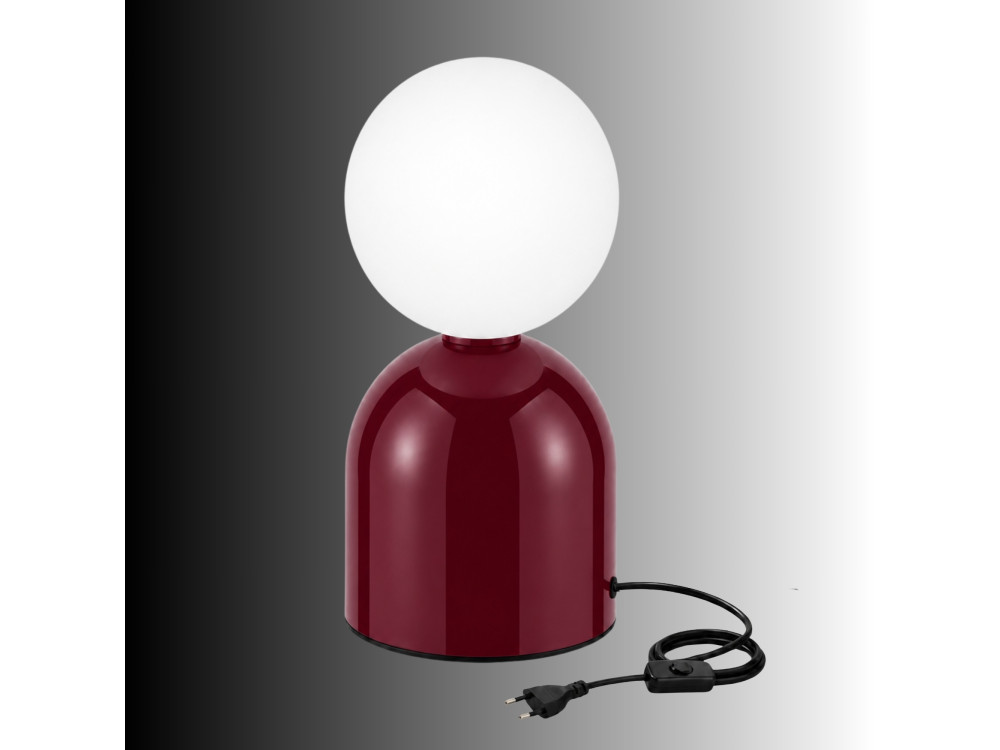 Lampe de table en métal "Pupa" - 14 x 14 x 25 cm - Rouge