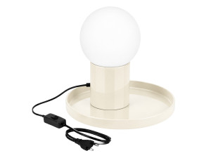 Lampe de table en métal "Tray" - 20 x 20 x 17 cm - Beige