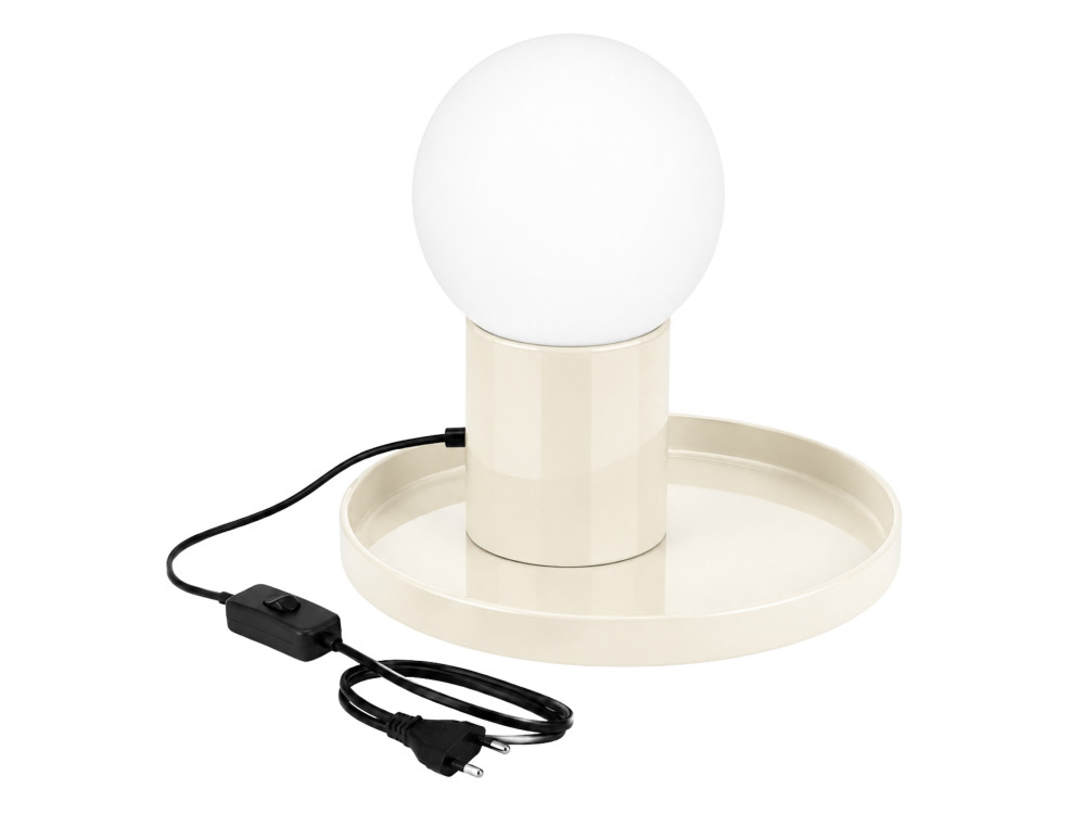 Lampe de table en métal "Tray" - 20 x 20 x 17 cm - Beige