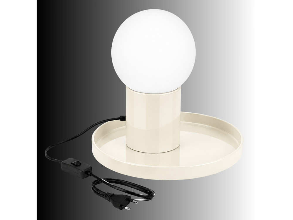 Lampe de table en métal "Tray" - 20 x 20 x 17 cm - Beige