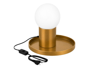 Lampe de table en métal "Tray" - 20 x 20 x 17 cm -Jaune