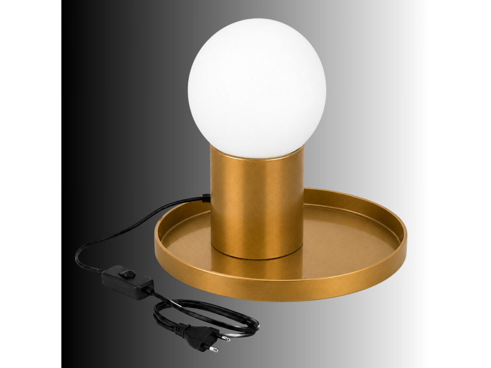 Lampe de table en métal "Tray" - 20 x 20 x 17 cm -Jaune