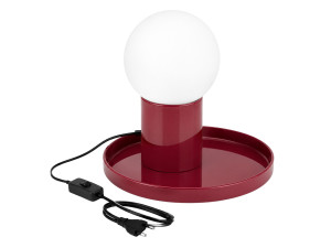 Lampe de table en métal "Tray" - 20 x 20 x 17 cm - Rouge