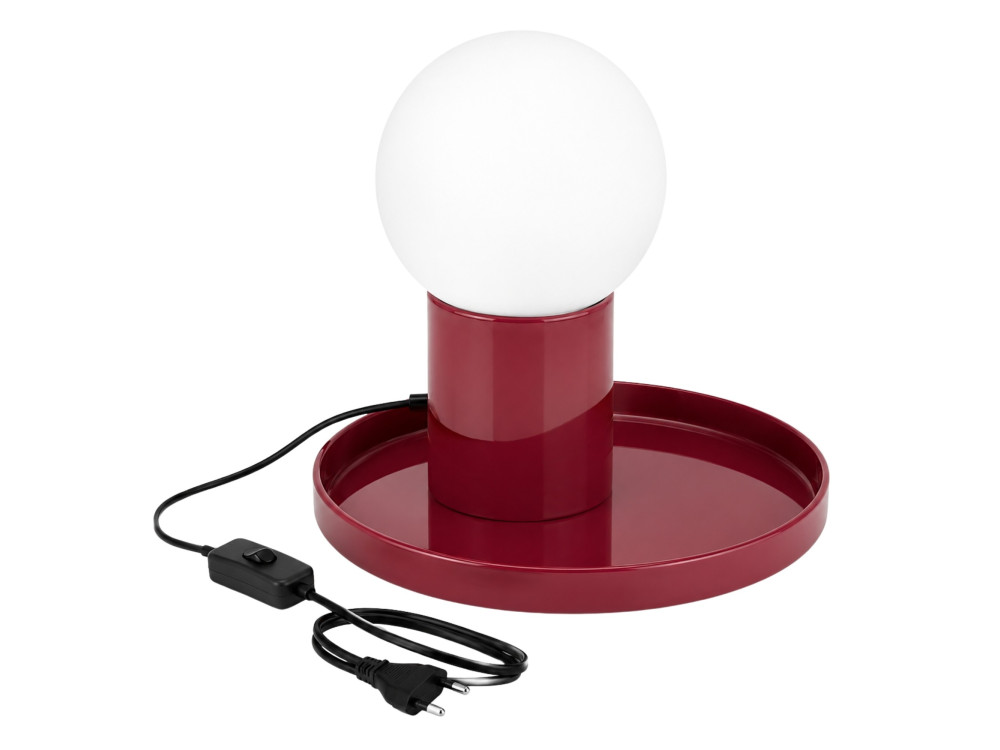 Lampe de table en métal "Tray" - 20 x 20 x 17 cm - Rouge