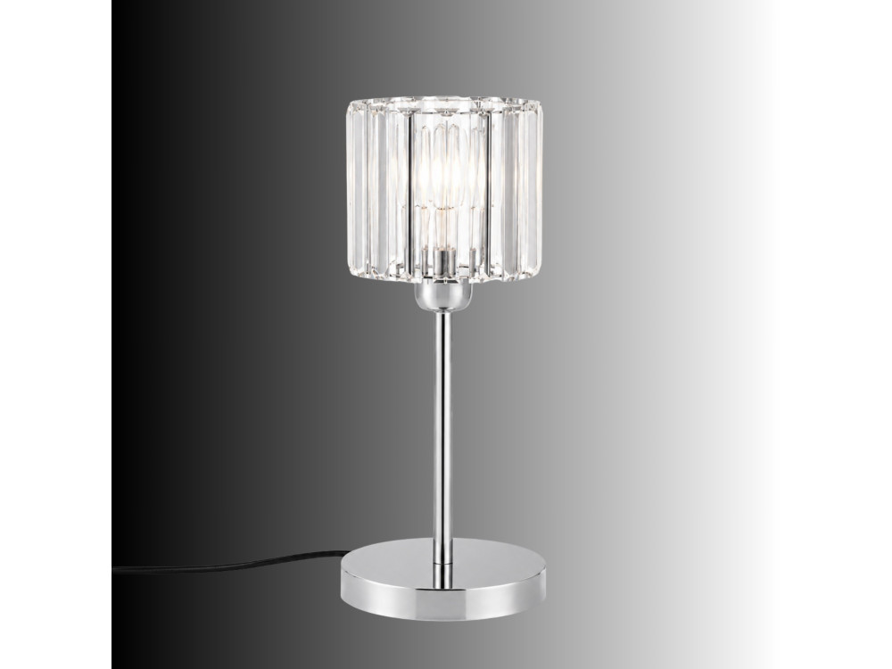 Lampe de table en métal "Yakops" - 17 x 17 x 50 cm - Gris