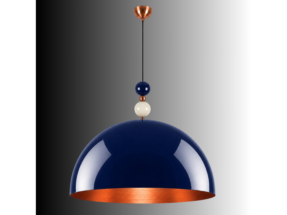 Lampe suspendue en métal "Bubble" - 60 x 60 cm - Bleu Marine