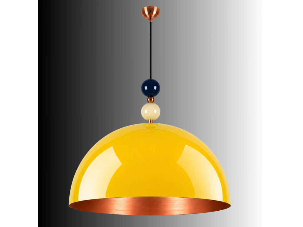 Lampe suspendue en métal "Bubble" - 60 x 60 cm - Jaune