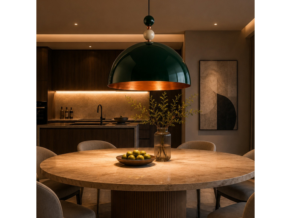 Lampe suspendue en métal "Bubble" - 60 x 60 cm - Vert Foncé