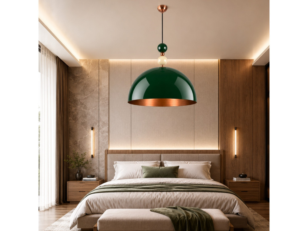 Lampe suspendue en métal "Bubble" - 60 x 60 cm - Vert Foncé