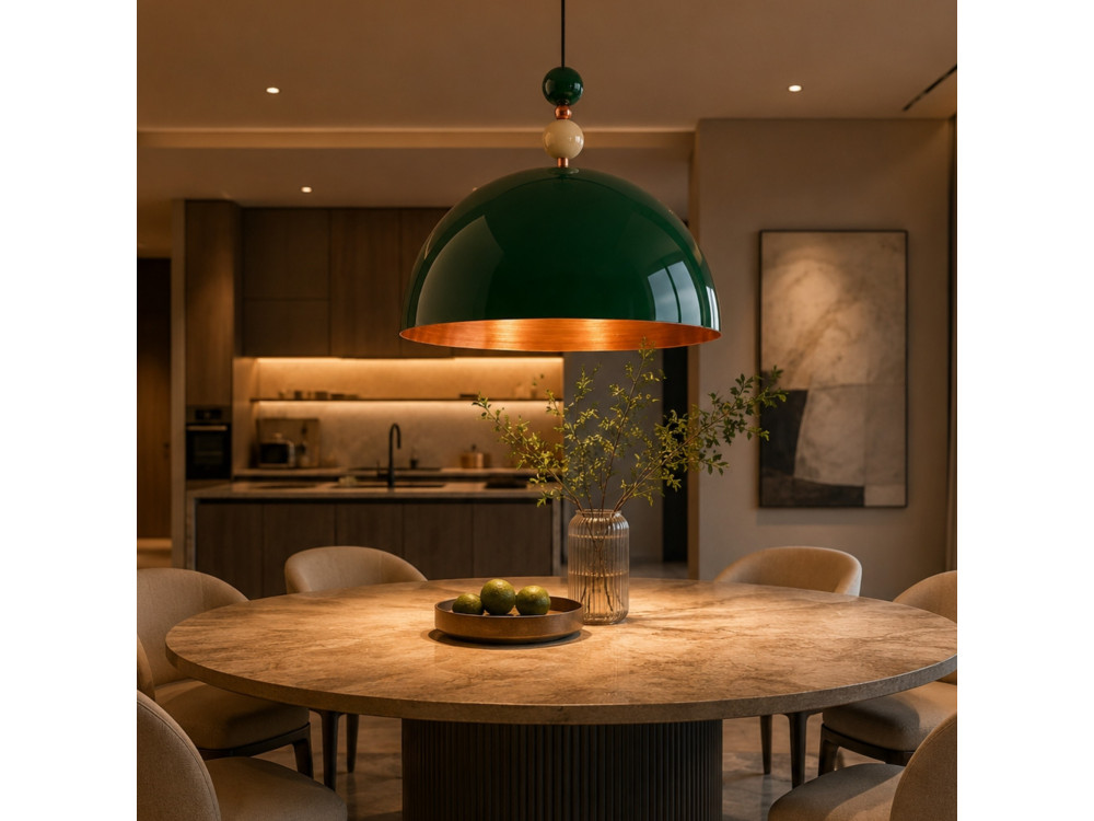 Lampe suspendue en métal "Bubble" - 60 x 60 cm - Vert Foncé