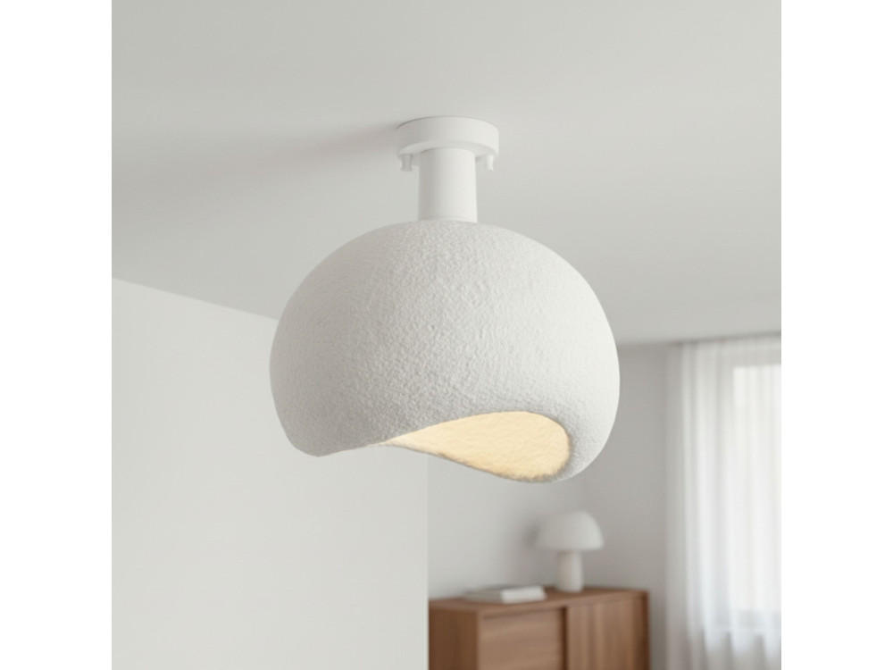Plafonnier en métal "Yontu" - 34 x 29 x 33 cm - Blanc