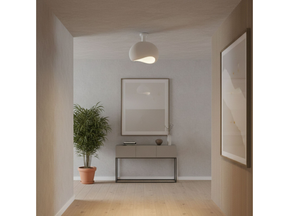 Plafonnier en métal "Yontu" - 34 x 29 x 33 cm - Blanc