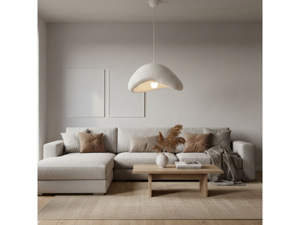 Lampe suspendue en métal "Luna" - 42 x 37 x 120 cm - Blanc