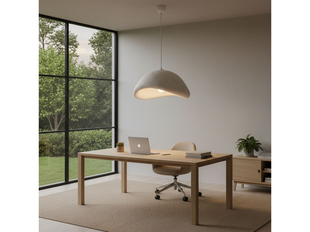 Lampe suspendue en métal "Luna" - 52 x 40 x 120 cm - Blanc