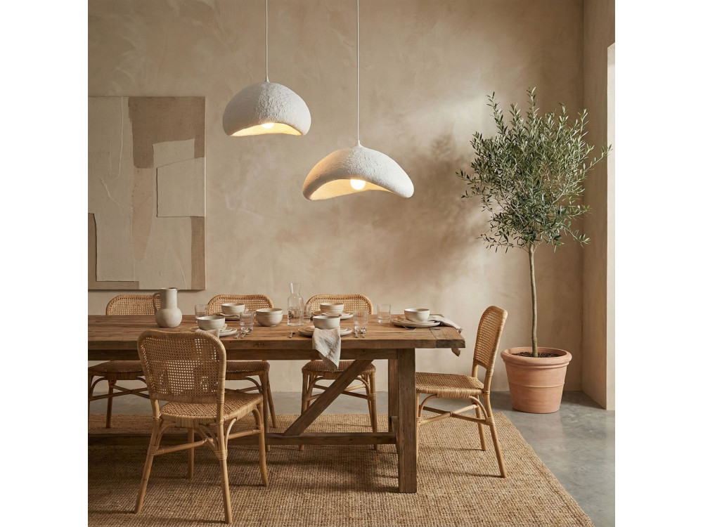Lustre en métal "Luna" - 70 x 30 x 115 cm - Blanc