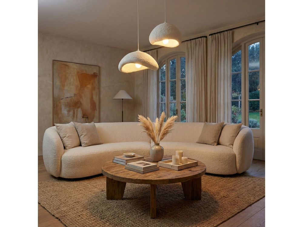 Lustre en métal "Luna" - 70 x 30 x 115 cm - Blanc