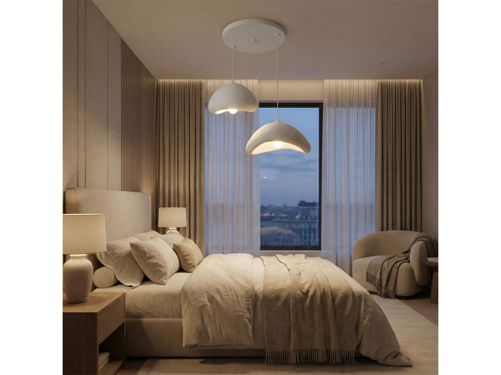 Lustre en métal "Luna" - 70 x 30 x 115 cm - Blanc