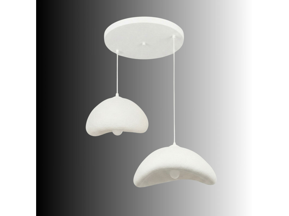 Lustre en métal "Luna" - 70 x 30 x 115 cm - Blanc