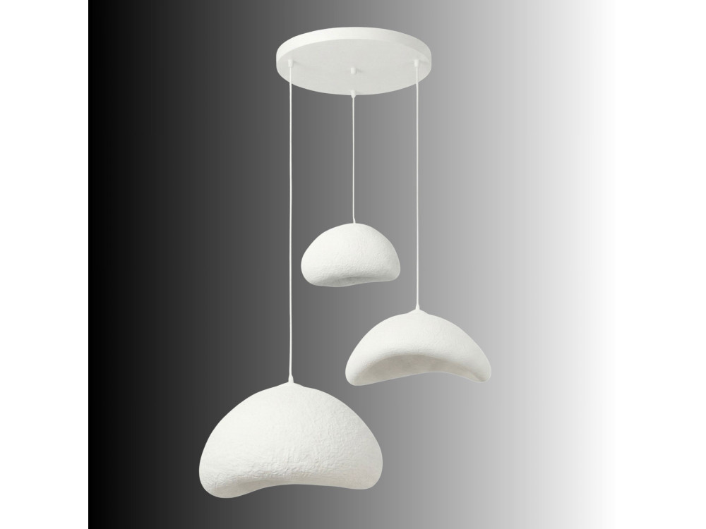 Lustre en métal "Luna" - 82 x 50 cm - Blanc
