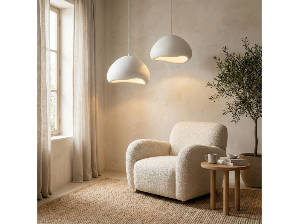 Lustre en métal "Lora" - 82 x 82 cm - Blanc