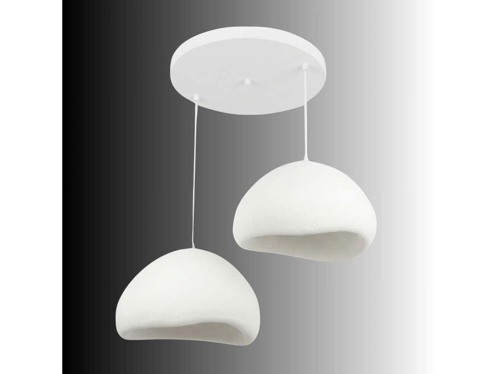 Lustre en métal "Lora" - 82 x 82 cm - Blanc