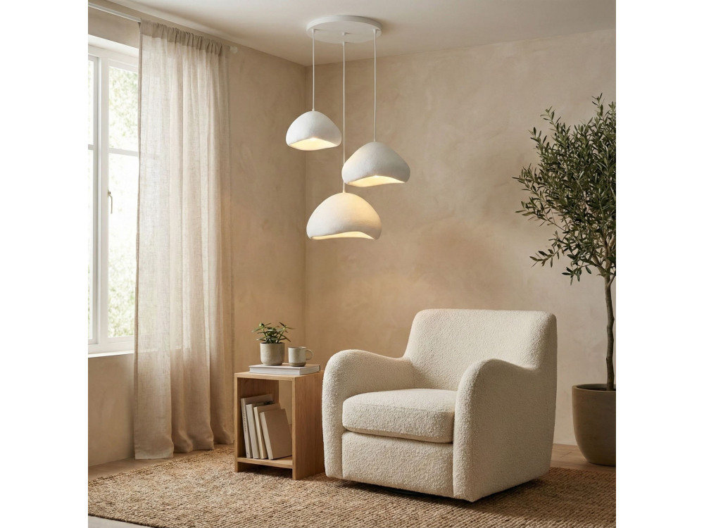 Lustre en métal "Lora" - 82 x 82 cm - Blanc