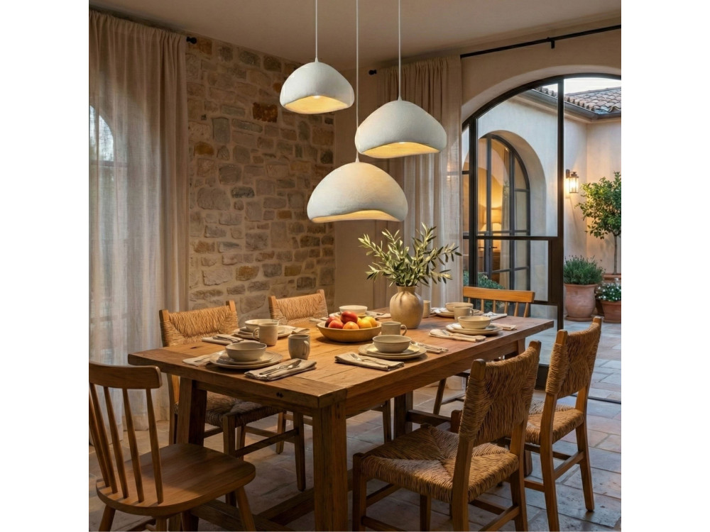 Lustre en métal "Lora" - 82 x 82 cm - Blanc