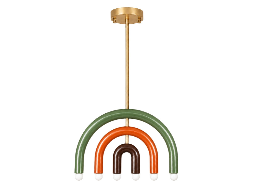 Lustre en métal "Vento" - 50 x 10 cm - Vert