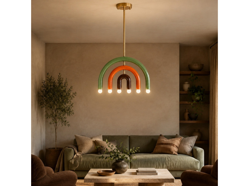 Lustre en métal "Vento" - 50 x 10 cm - Vert