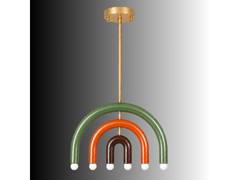 Lustre en métal "Vento" - 50 x 10 cm - Vert