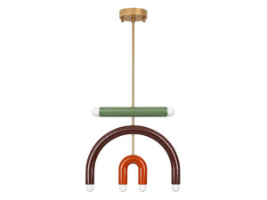 Lustre en métal "Vento" - 50 x 10 cm - Marron