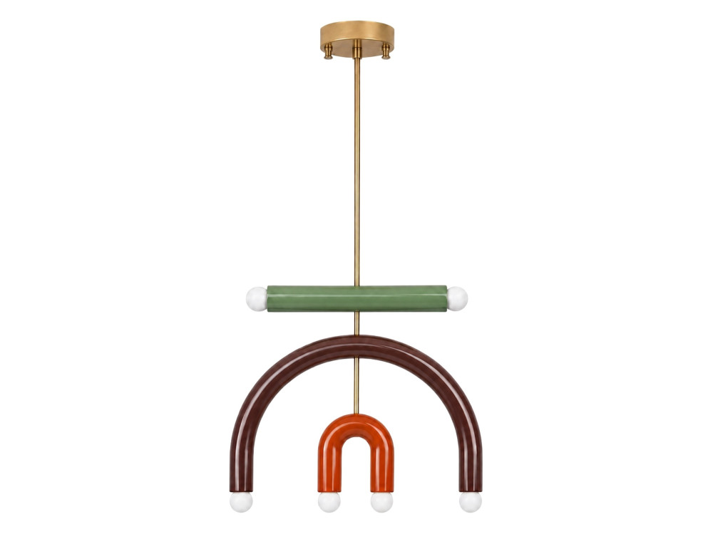 Lustre en métal "Vento" - 50 x 10 cm - Marron