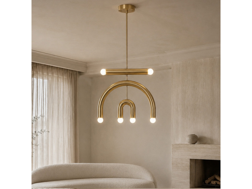 Lustre en métal "Vento" - 50 x 10 cm - Jaune
