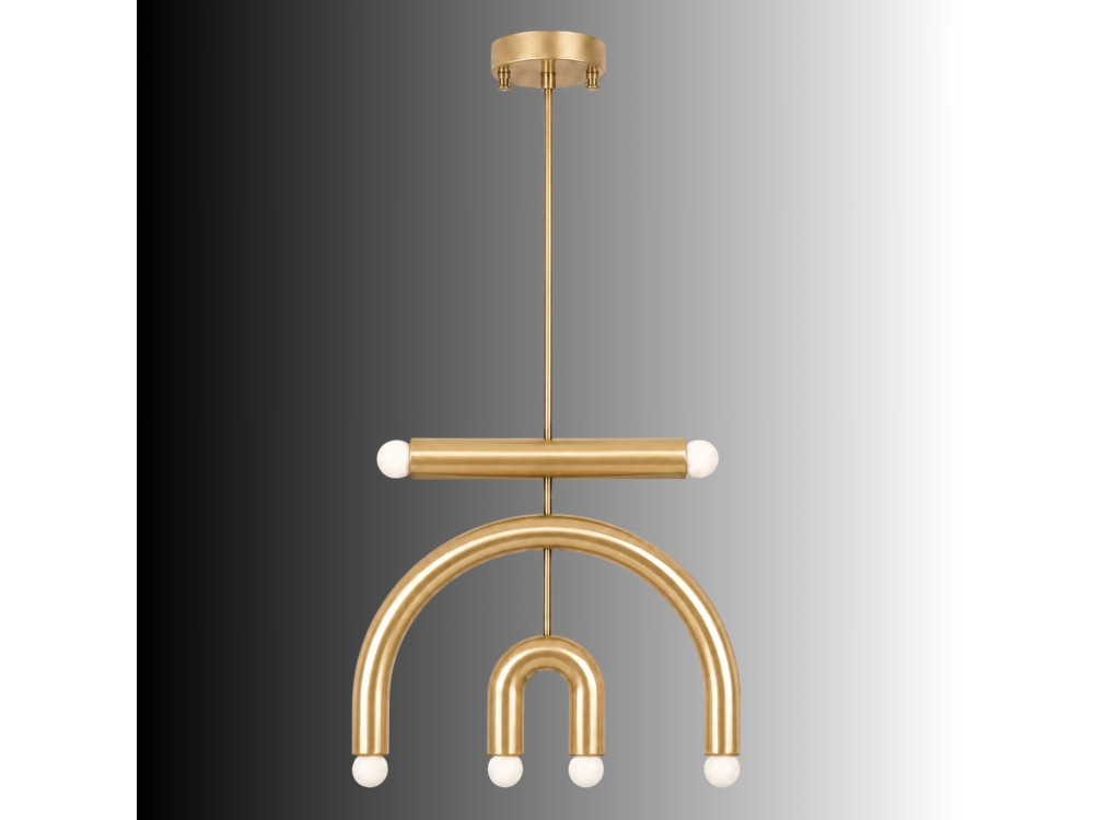 Lustre en métal "Vento" - 50 x 10 cm - Jaune