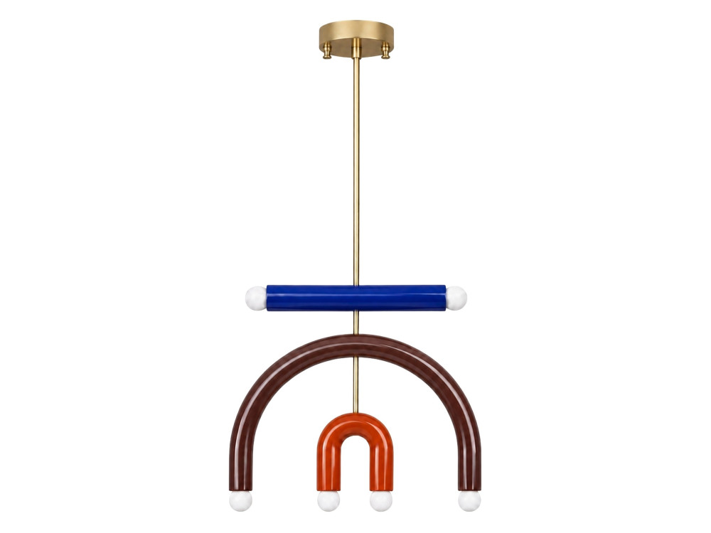 Lustre en métal "Vento" - 50 x 10 cm - Marron
