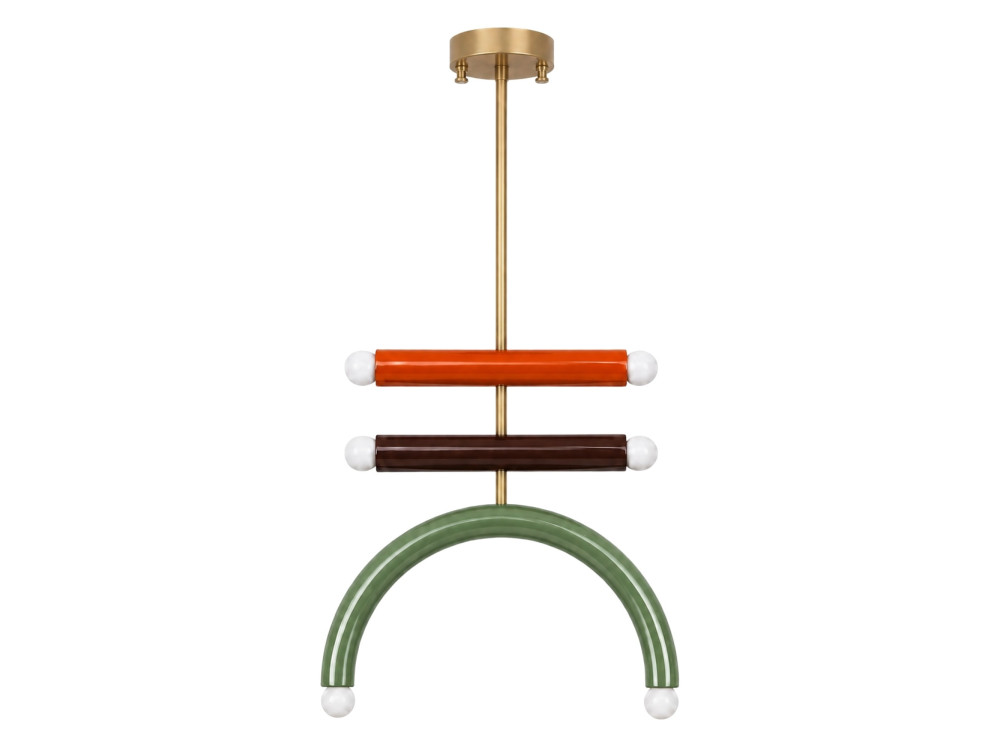 Lustre en métal "Vento" - 50 x 10 cm - Vert